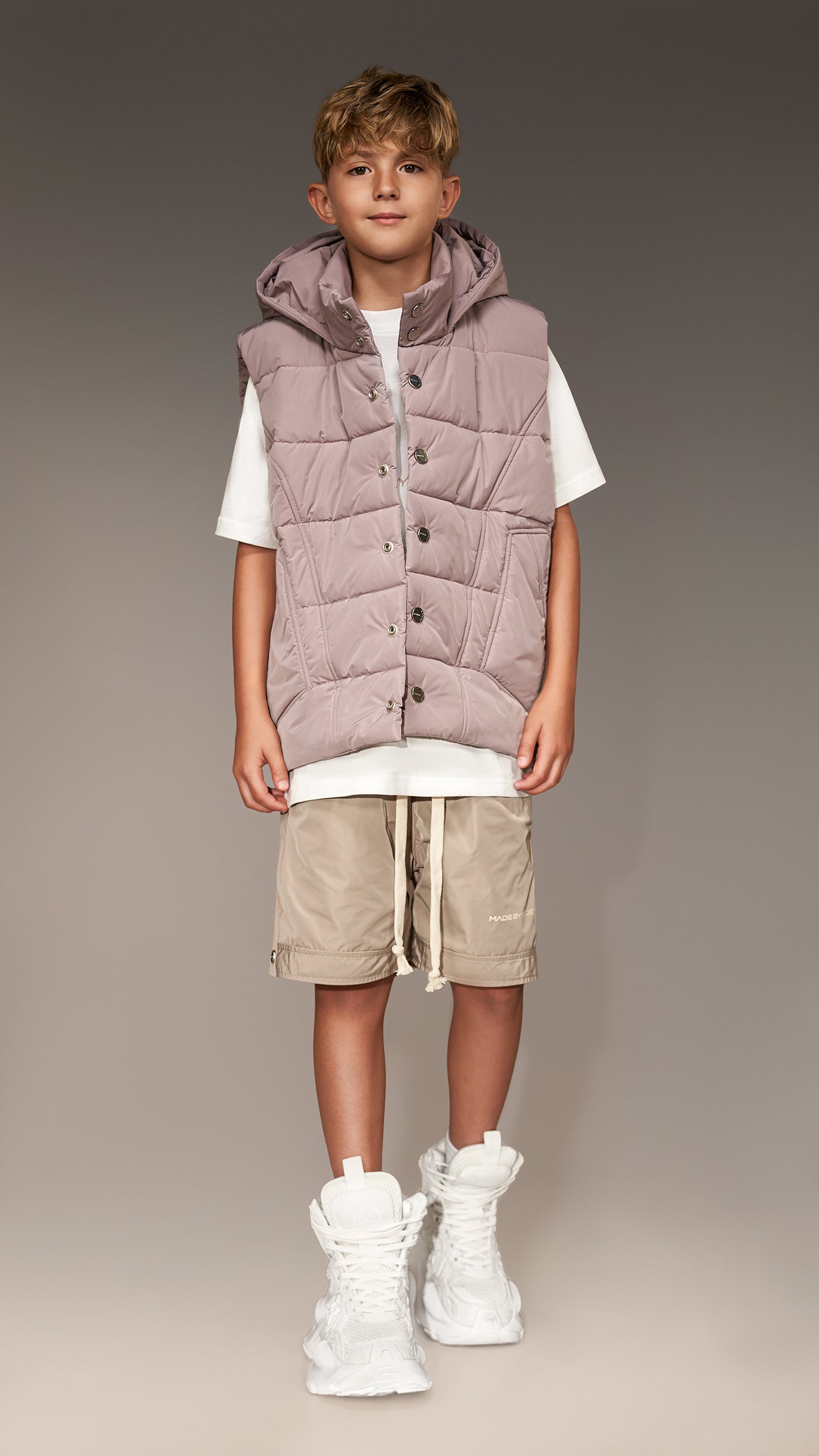 Stud hood vest - V33975