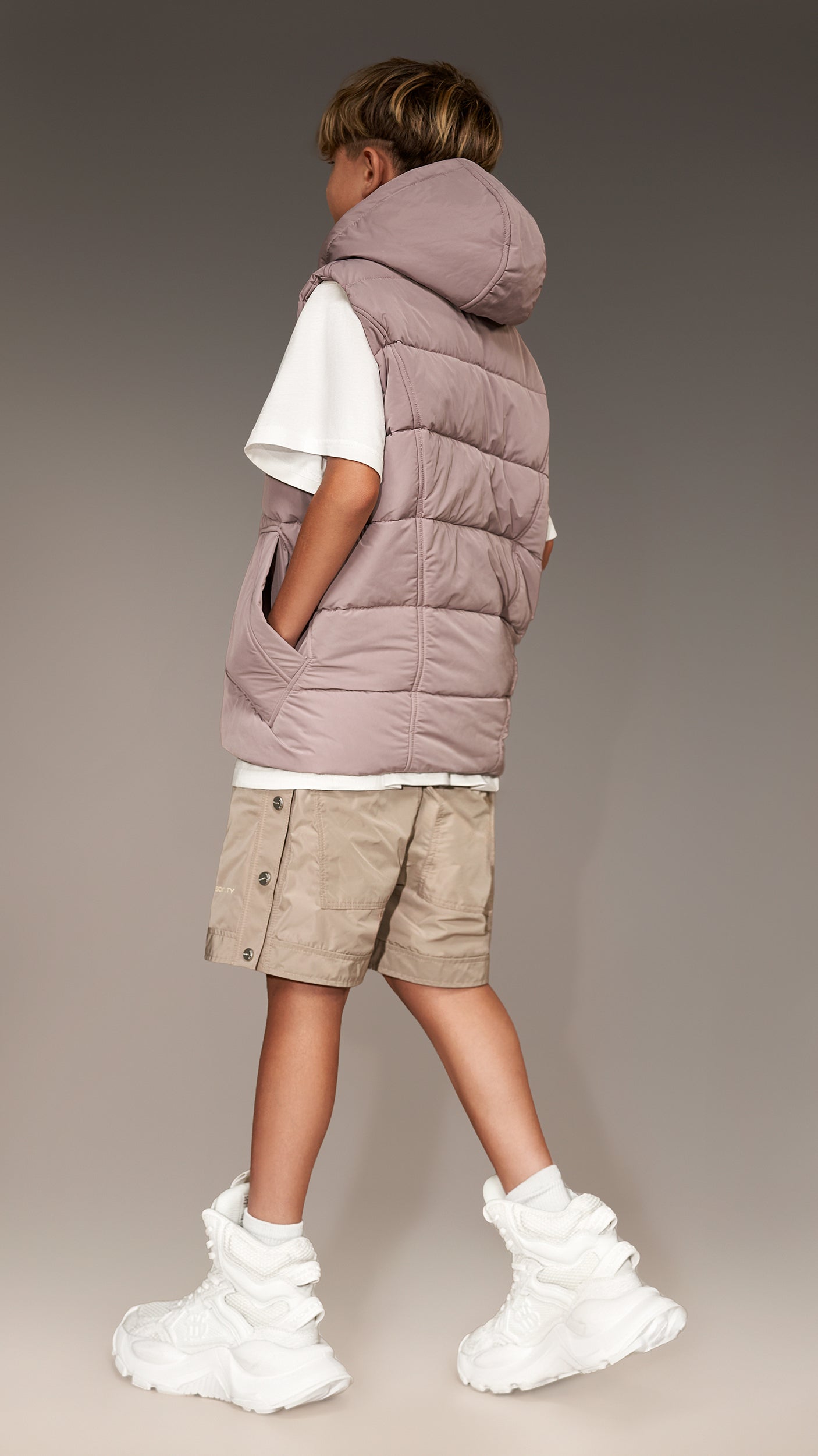 Stud hood vest - V33975