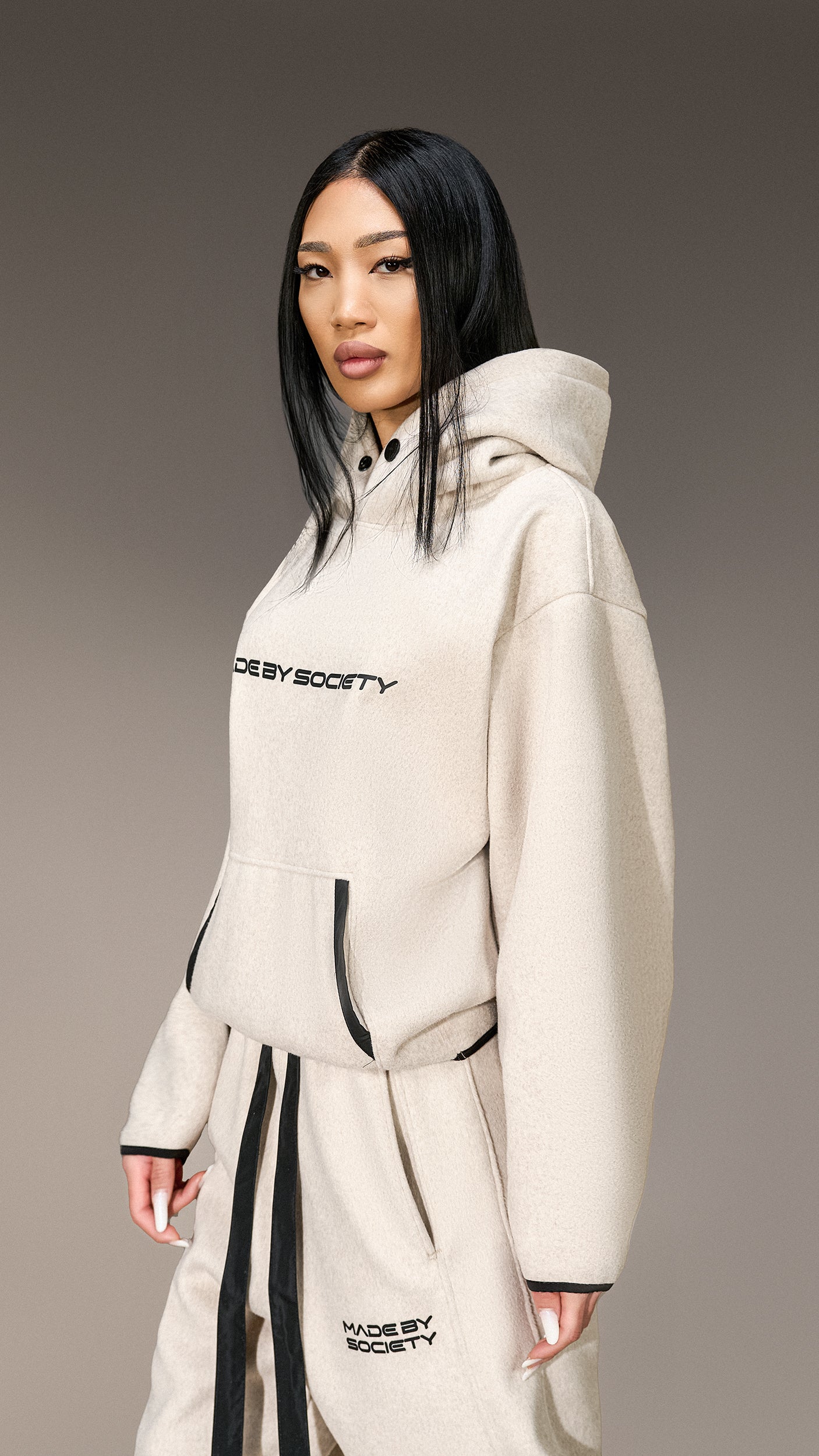 Oversize худи "Made by Society" - H25979