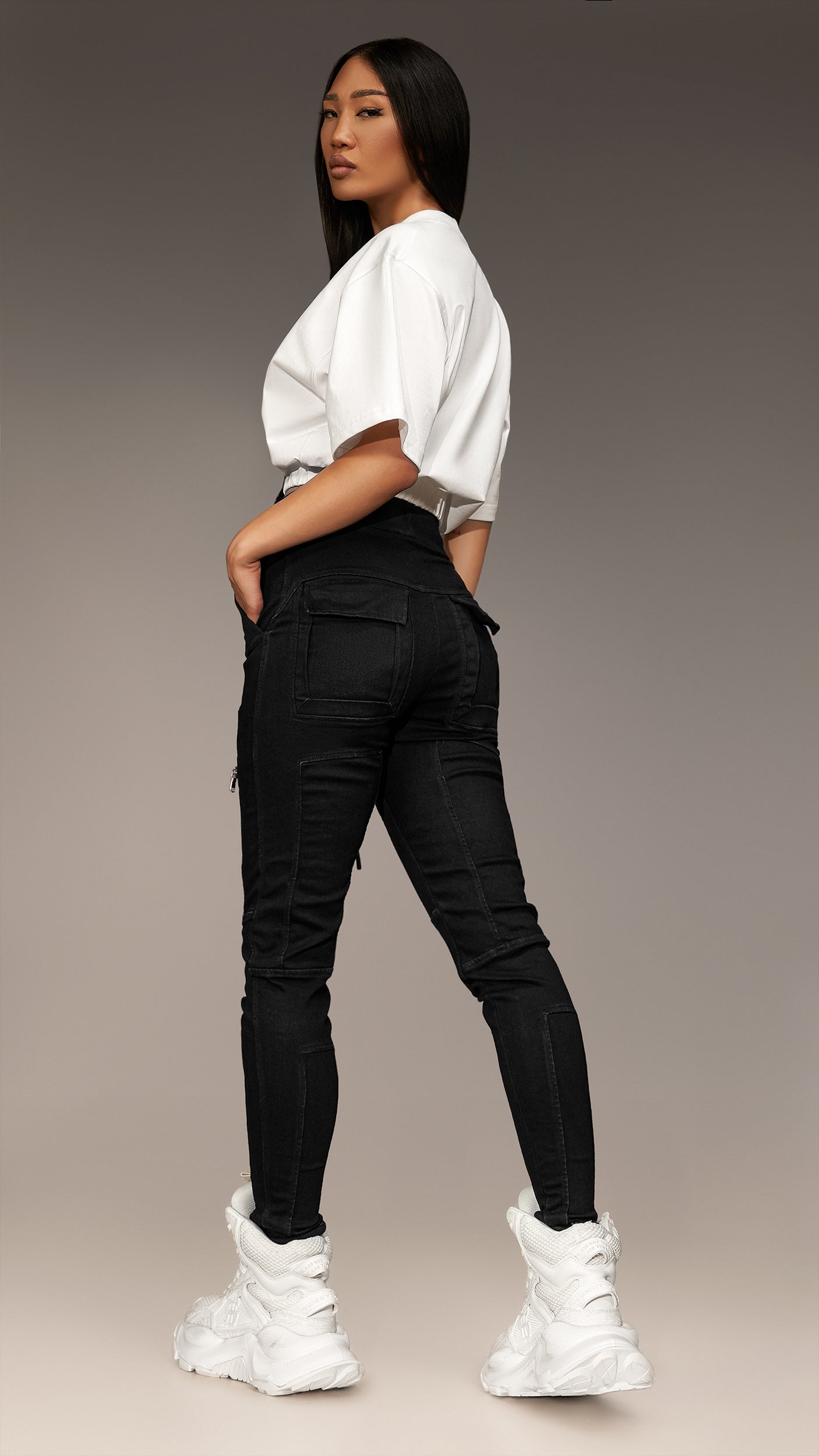 Pantaloni skinny cargo - P21525