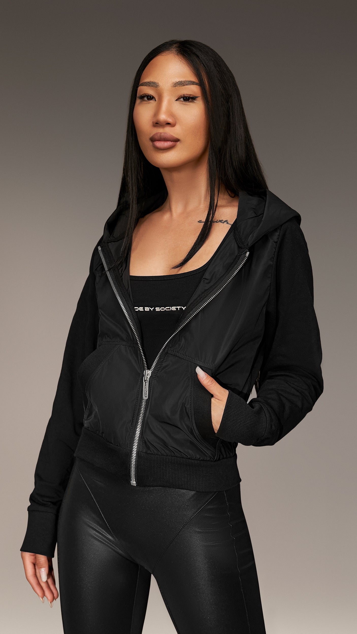 Духанка с цип "Made by Society" - H25971