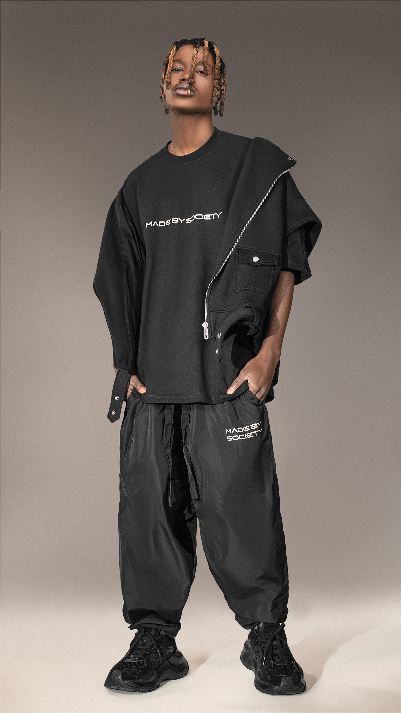 Oversized тениска "MADE BY SOCIETY" - T15771