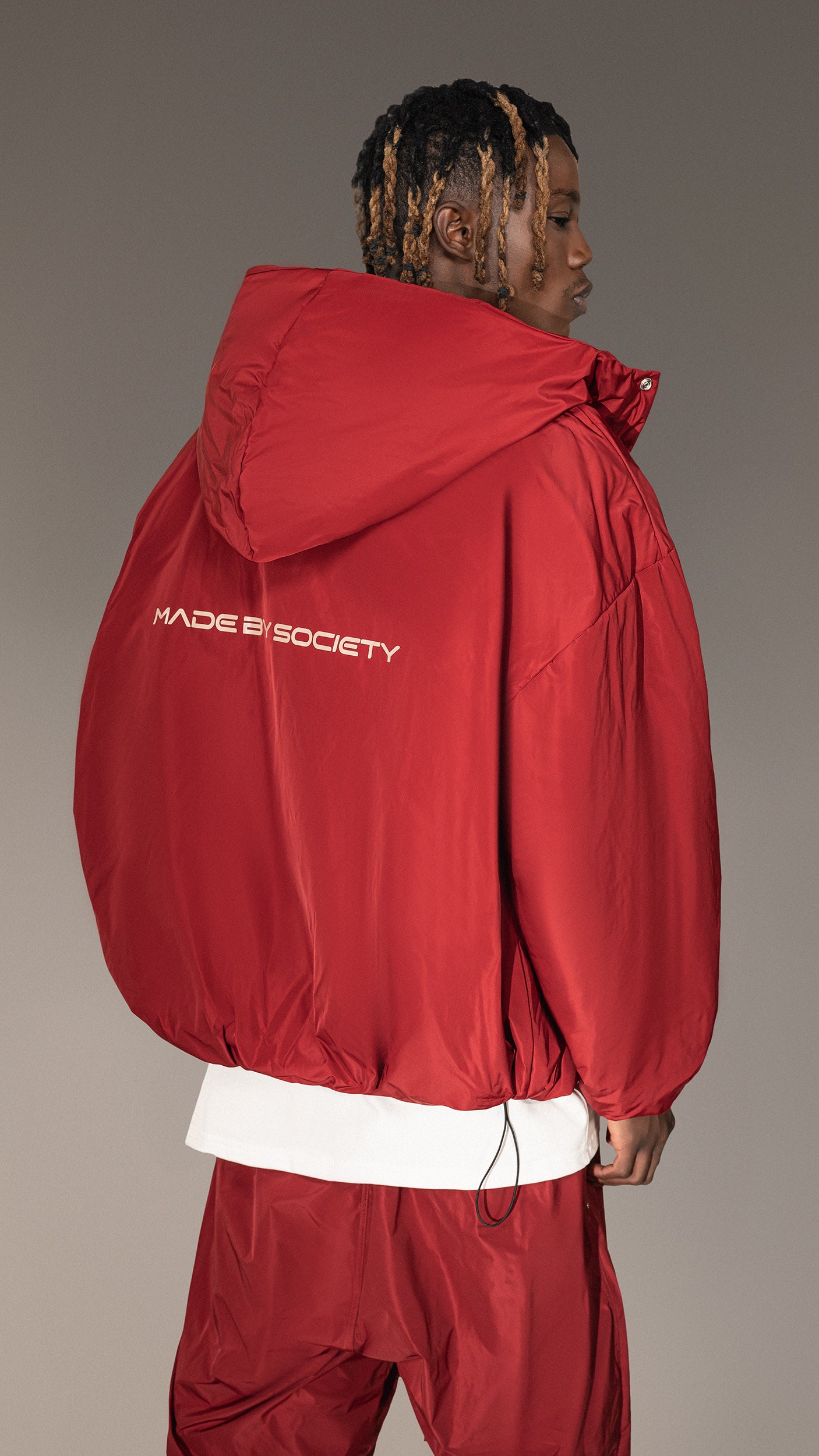 Бордо Яке с Качулка „Made By Society” - J15715