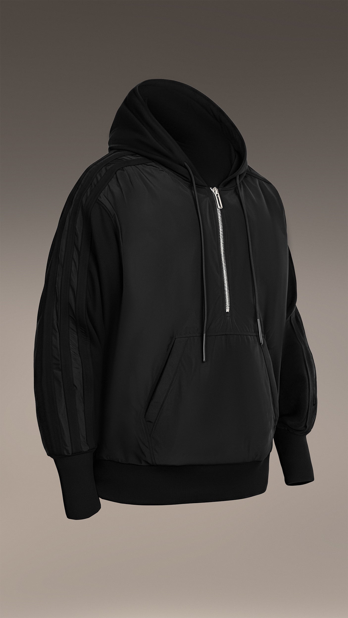 Суичър с цип с вертикални линии - H13148