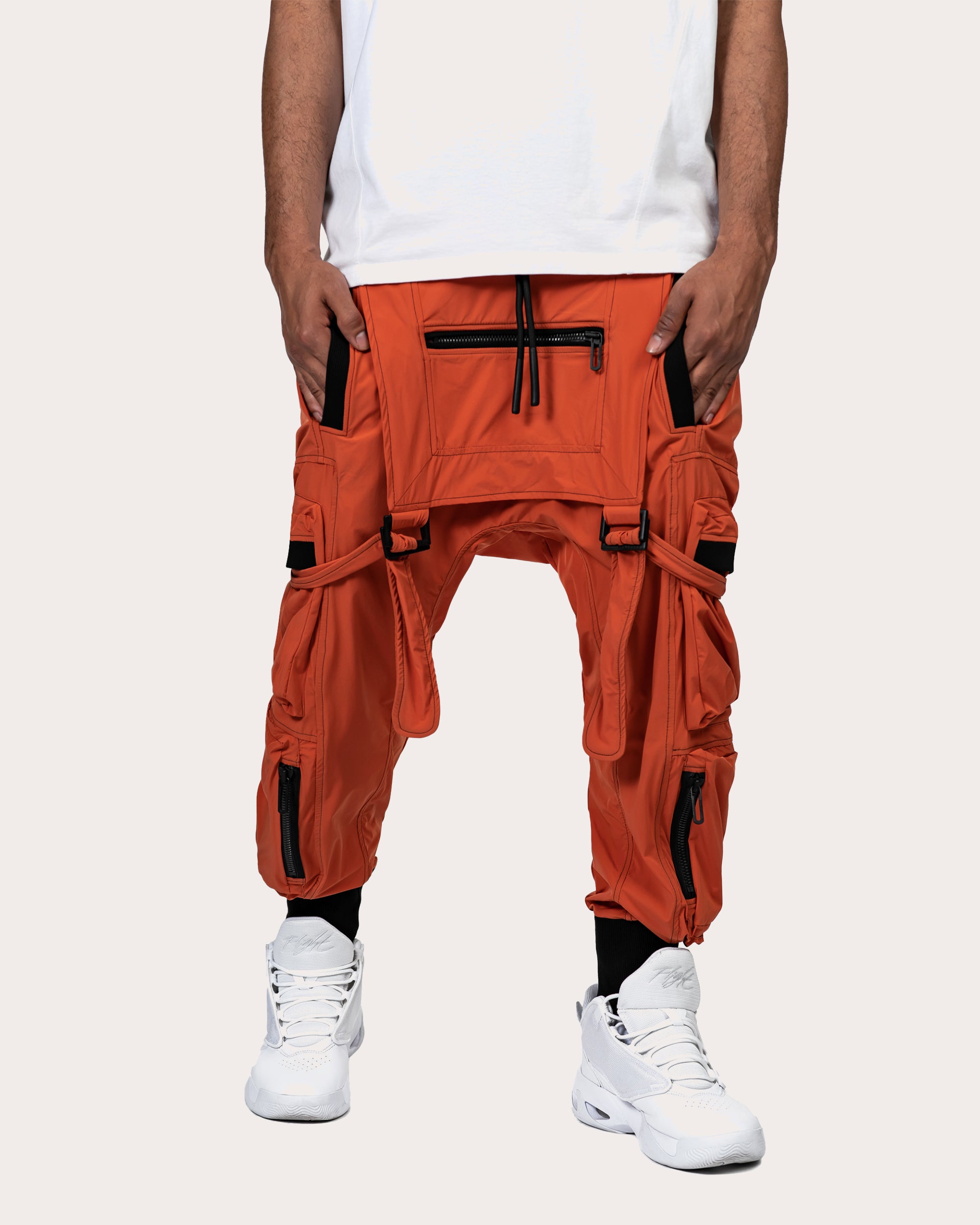 Orange dungaree pants - P11804