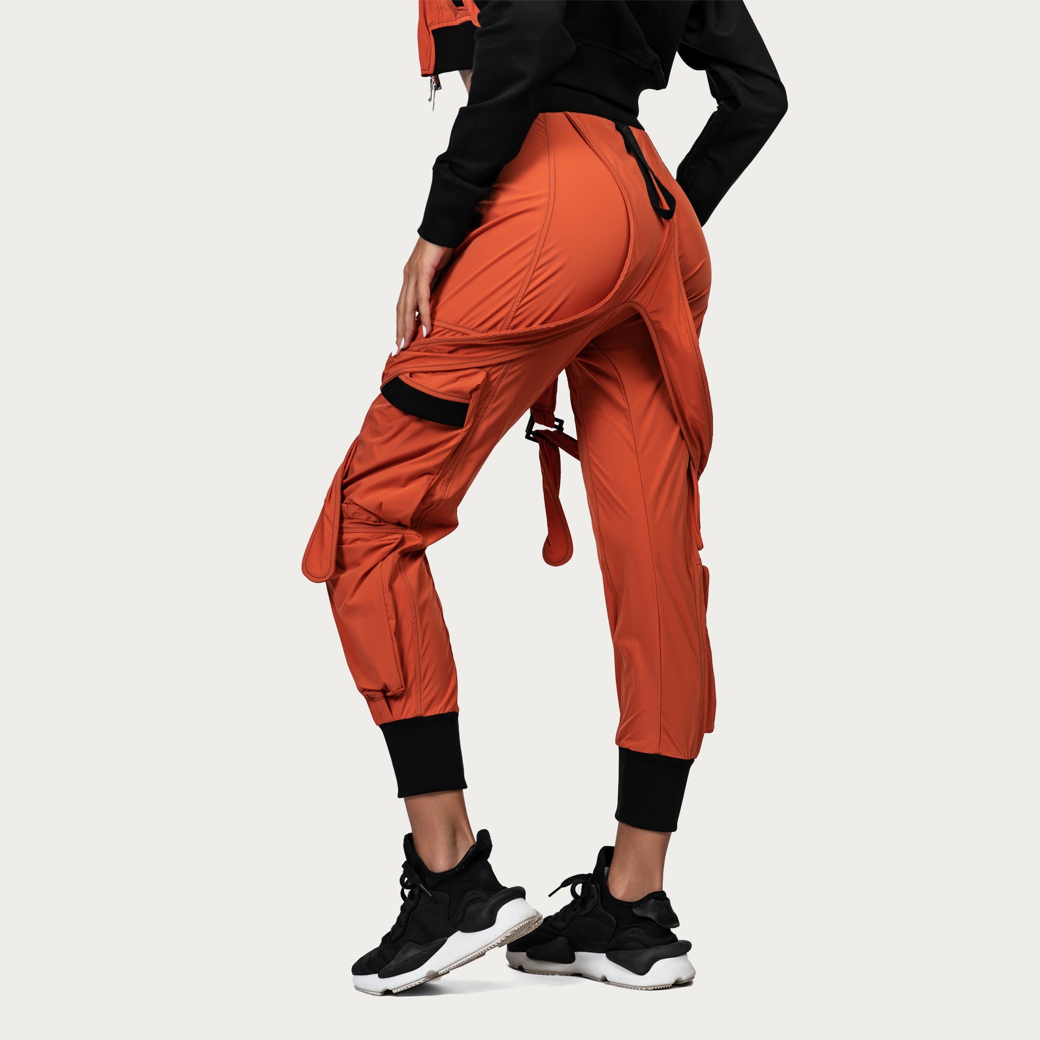 Orange dungaree pants - P21802