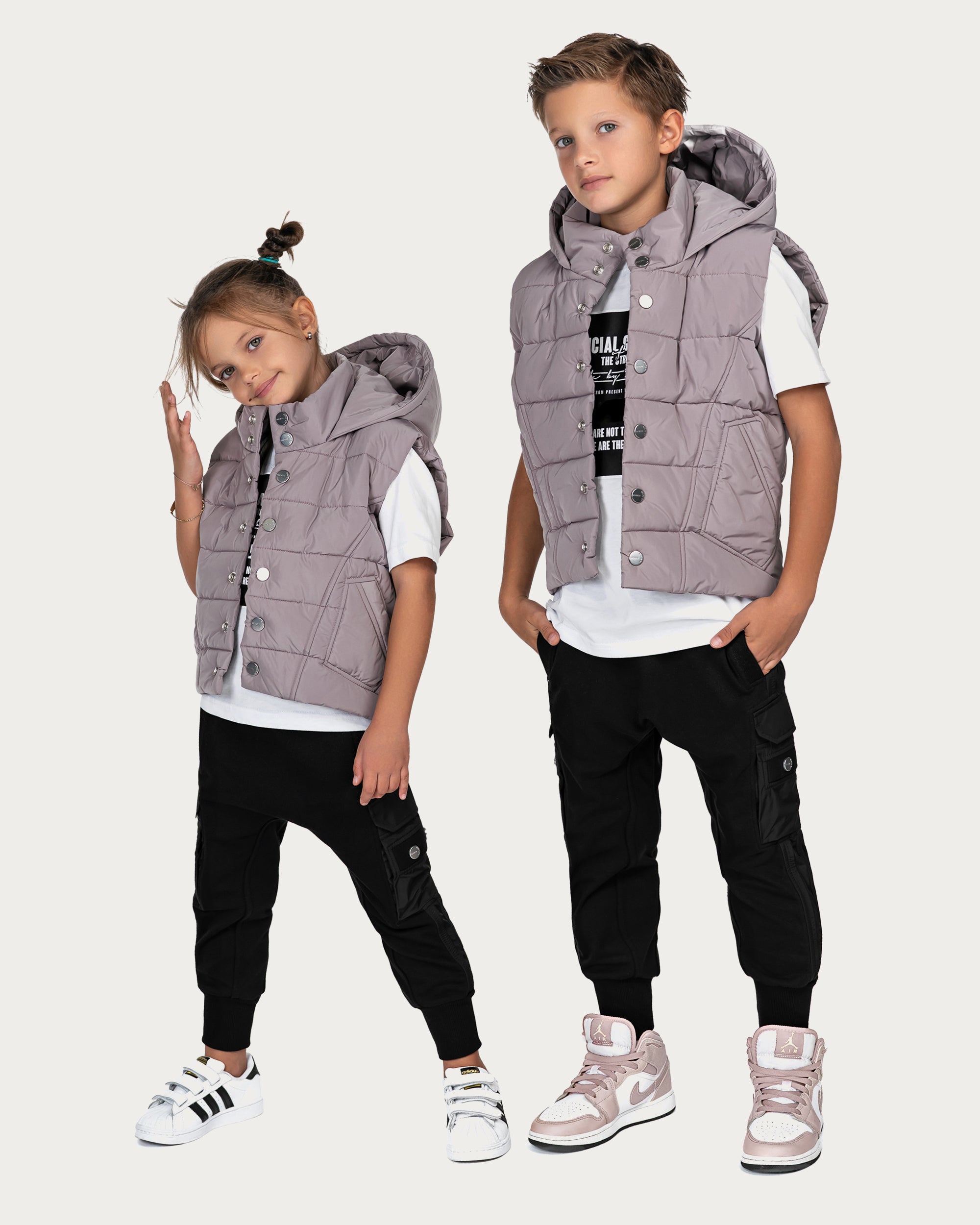 Stud hood vest - V33975