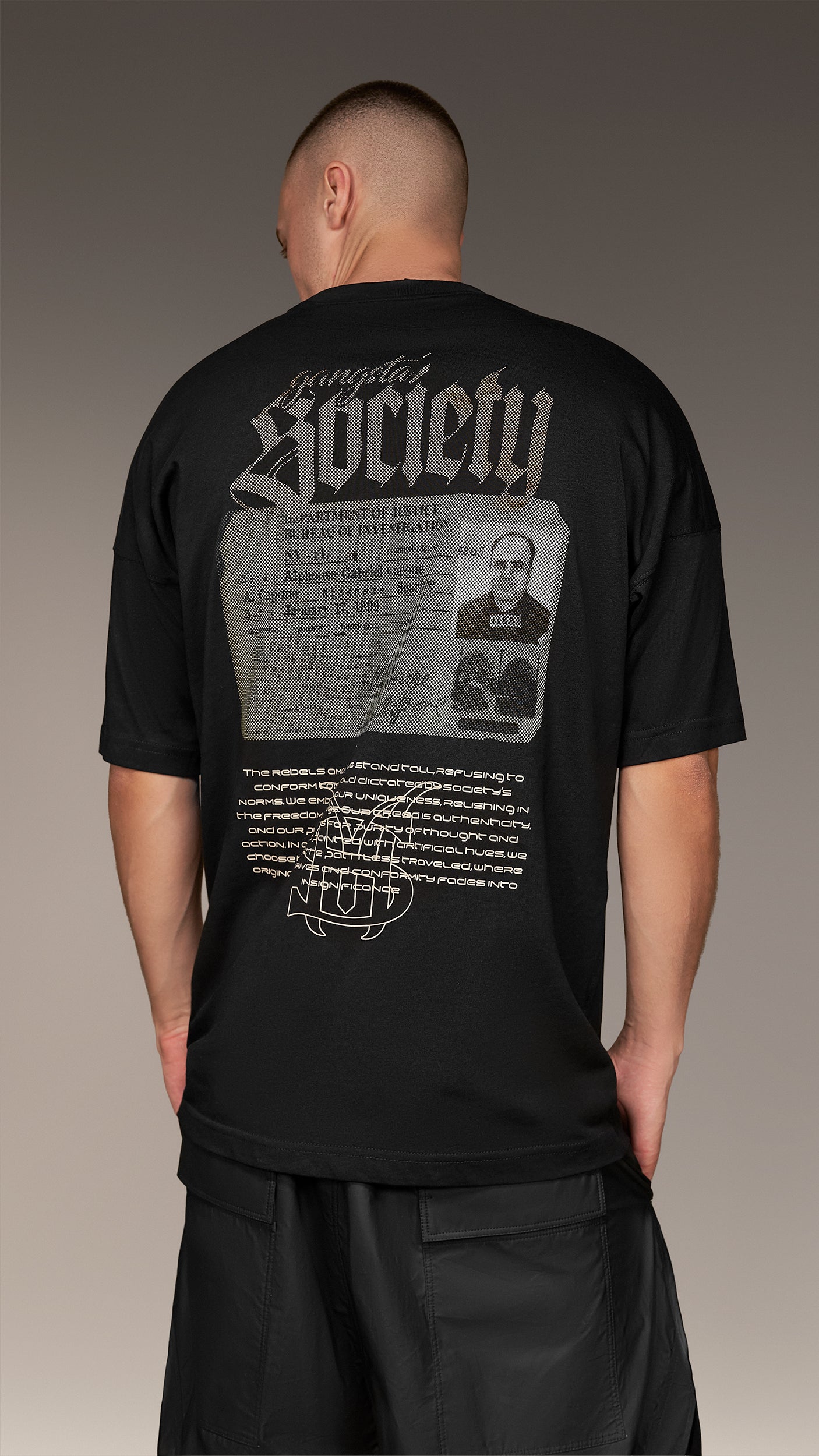 Oversize тениска "Gangsta Society" - T15932