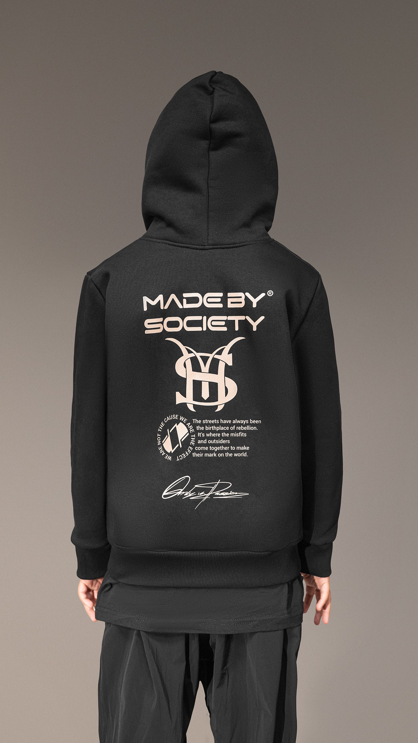 Суитшърт с цип „Made By Society” - H35683