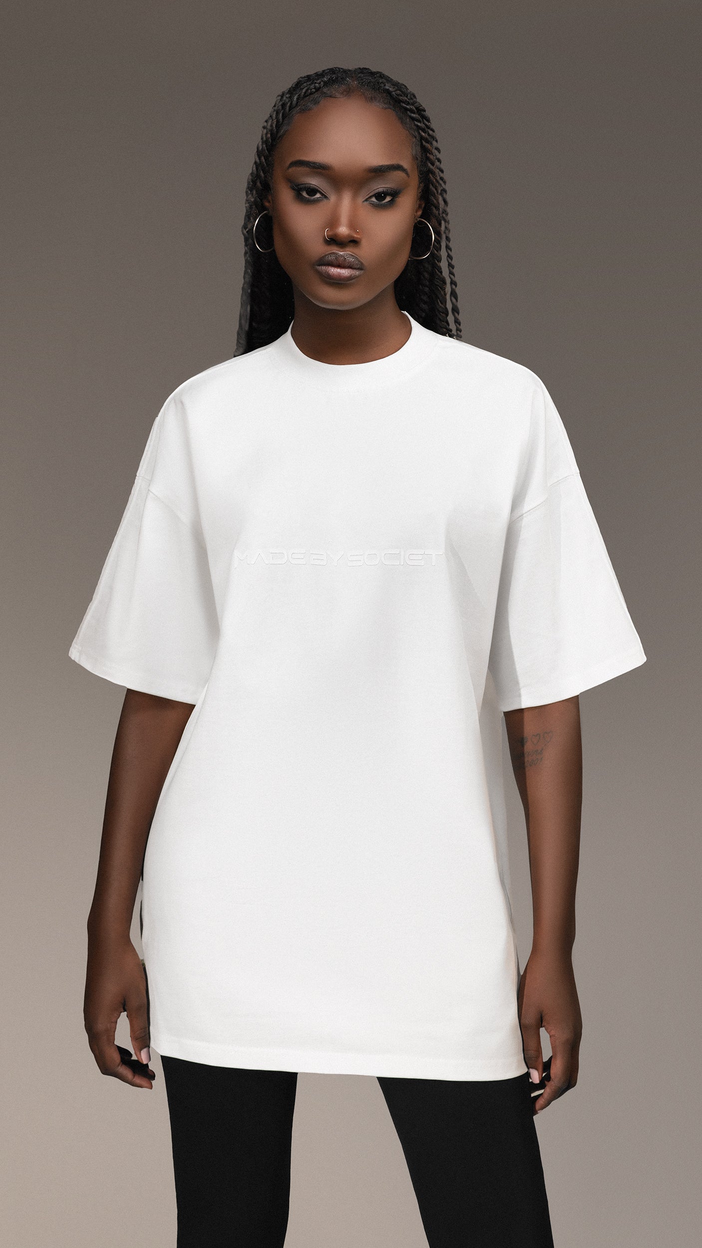 Tricou oversized "Made By Society" - T25791