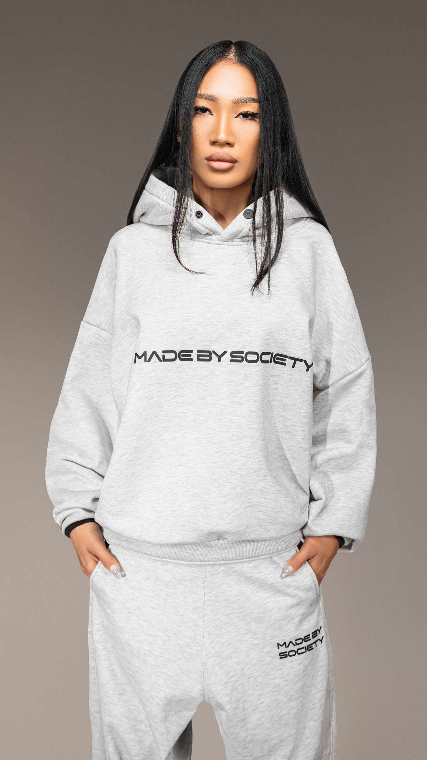 Hanorac Oversized „Made By Society” - H25835