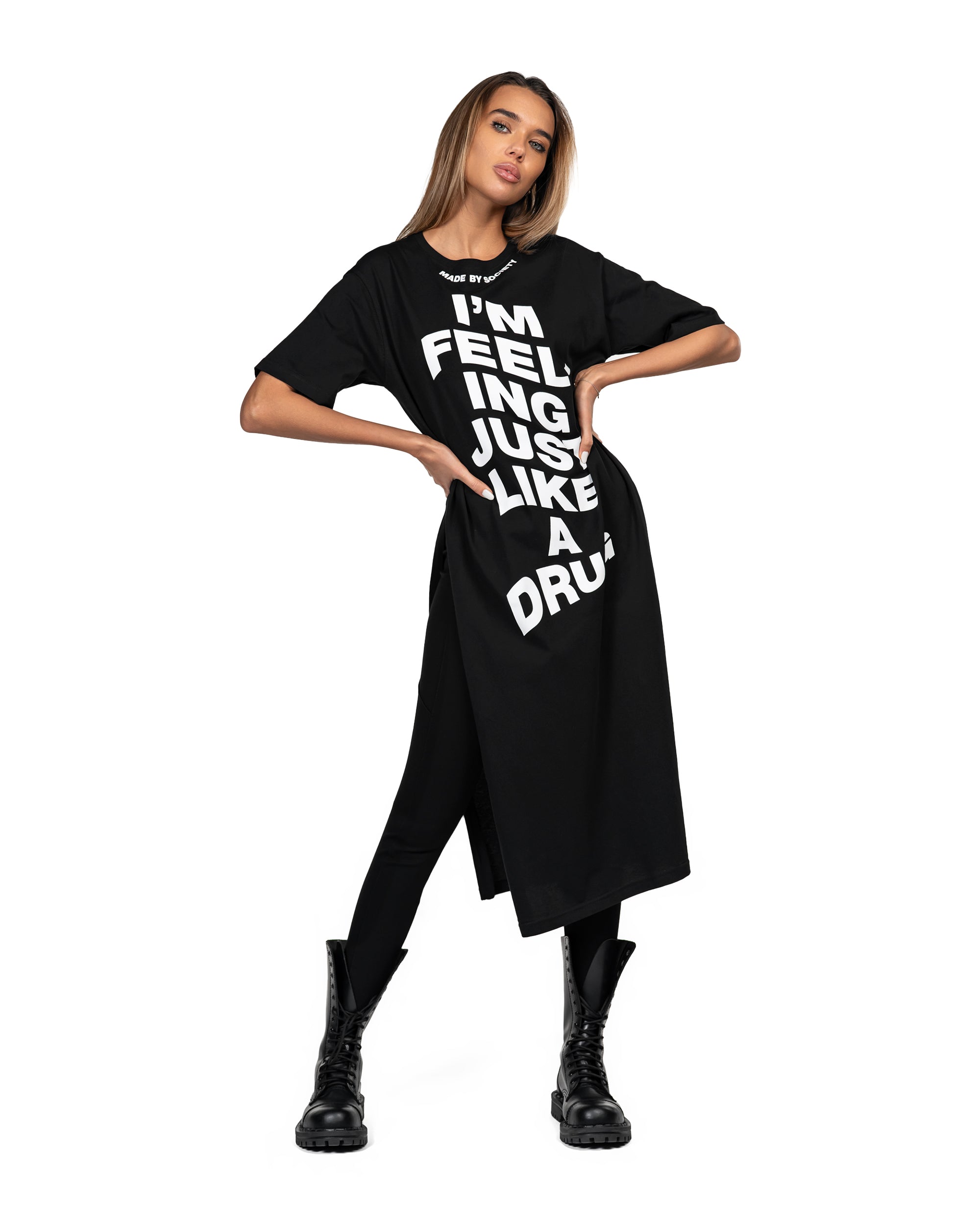 Feeling like a drug t-dress - T24459